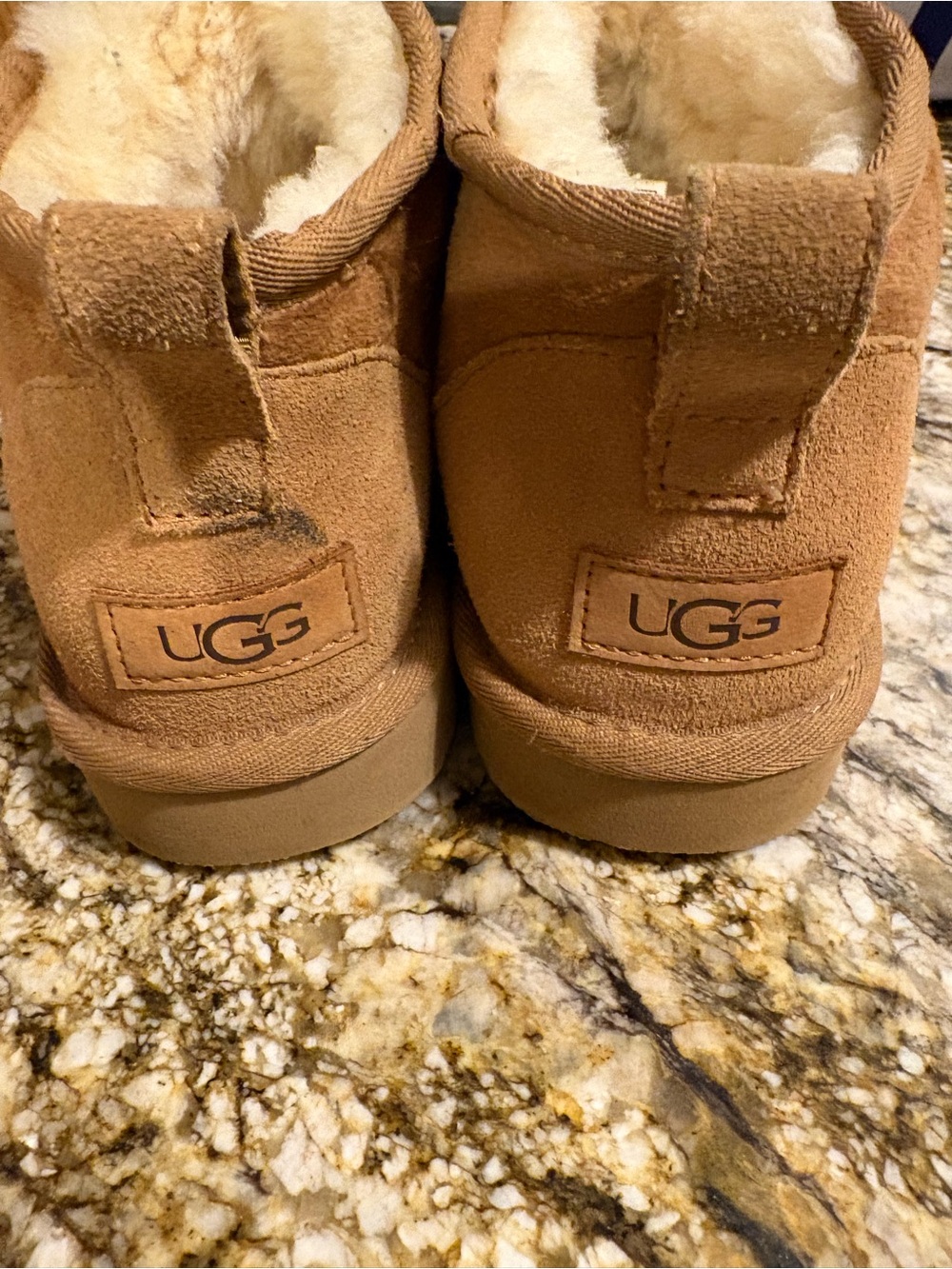 UGG Chestnut Suede Shearling-Lined Ankle Booties